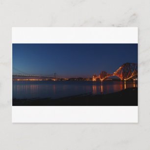 Forth Bridges at Night Postcard
