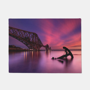 Forth Rail Bridge At Sunset Scotland Doormat