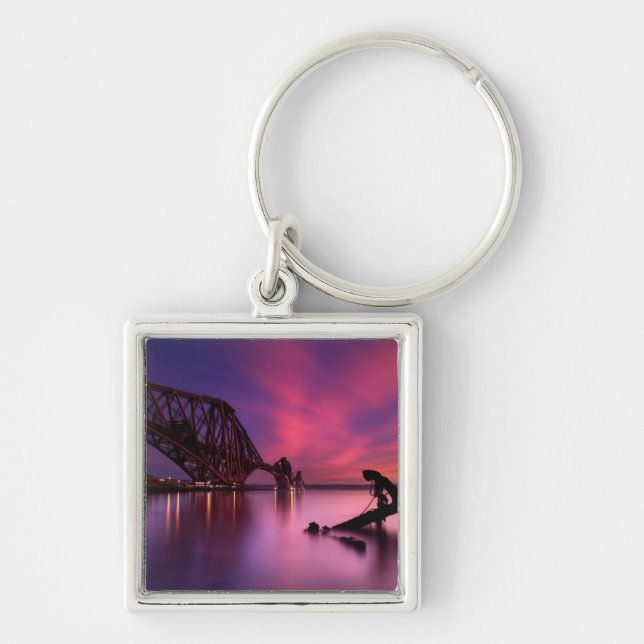 Forth Rail Bridge At Sunset | Scotland Key Ring (Front)