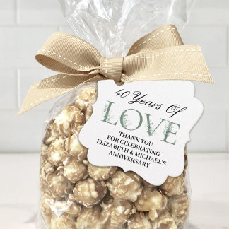 Fortieth Anniversary Party 40 Years of Love Favour Tags