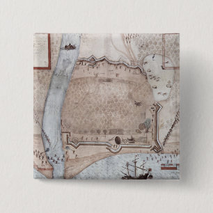 Fortified Encampment, Puerto Rico 15 Cm Square Badge