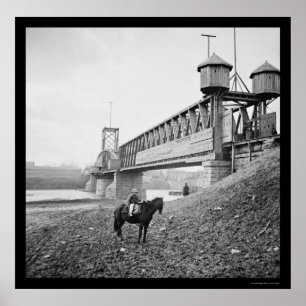 Fortified Railroad Bridge at Nashville, TN 1864 Poster