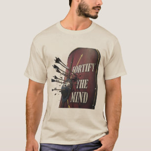 Fortify The Mind   Stoic Roman Shield Motivational T-Shirt