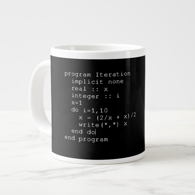 Fortran Source Code Large Coffee Mug (Front Left)