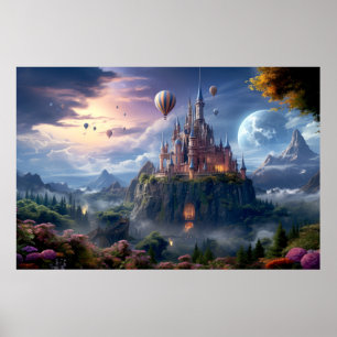 Fortress Castle Otherworldly Dimension Fantastic Poster