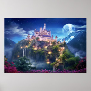 Fortress Castle Otherworldly Dimension Fantastic Poster