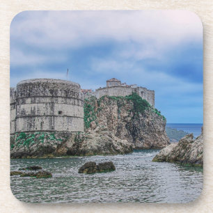 Fortress walls, rocky coast and sea in Croatia Coaster