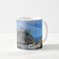Fortress walls, rocky coast and sea in Croatia