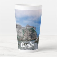 Fortress walls, rocky coast and sea in Croatia