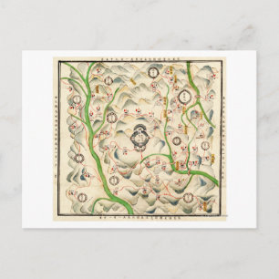 Fortresses in Xin Xi Ying, Yunnan Provence Map Postcard