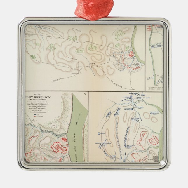 Forts Henry & Donelson Metal Tree Decoration (Front)