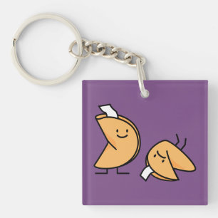 Fortune cookie crispy Chinese sweet dessert lucky Key Ring