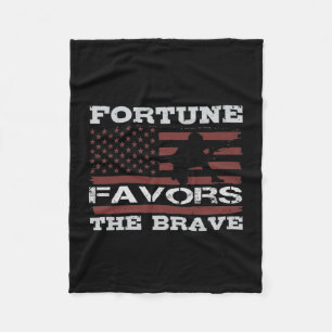 Fortune Favors The Brave Fleece Blanket