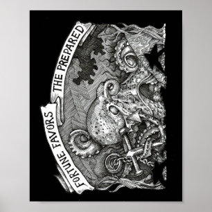 Fortune Favors The Prepared (Black Back) Poster