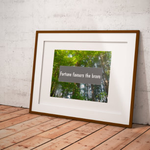 Fortune favours the brave proverb  poster