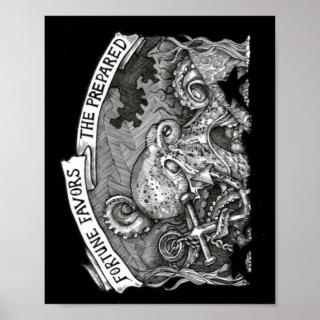Fortune Favours The Prepared (Black Back) Poster (Front)