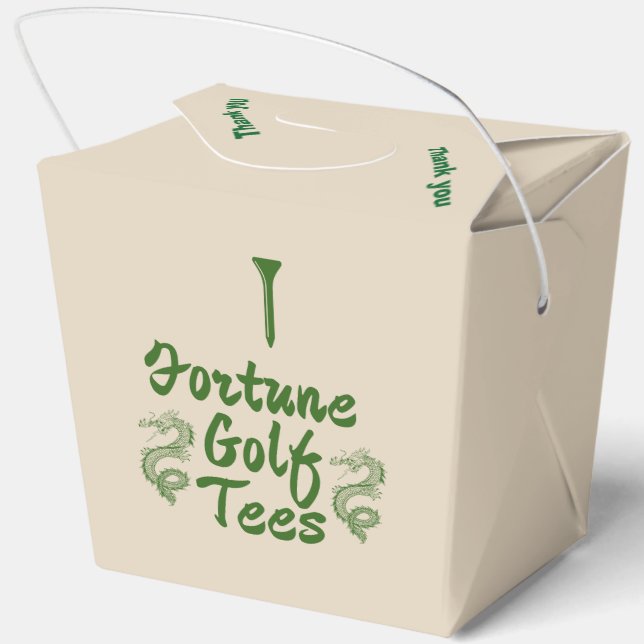 'Fortune Golf Tees' Takeout Boxes Fun Party Favour (Back)