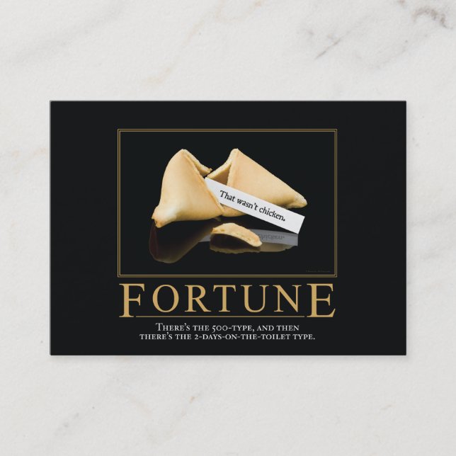 Fortune Motivational Parody Business Cards (Front)