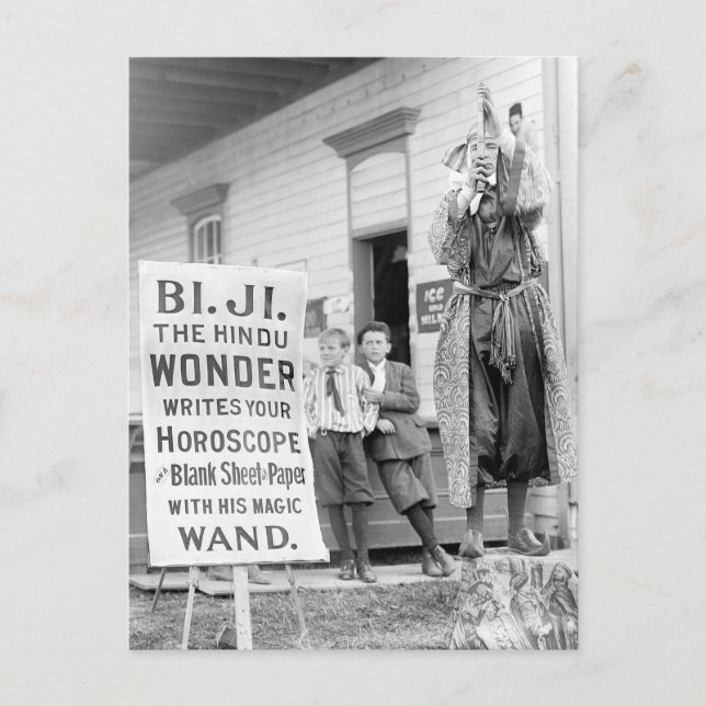 Fortune Teller at County Fair, 1910 Postcard (Front)