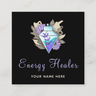 Fortune Teller Energy Healer Magic Potion Diamond  Square Business Card
