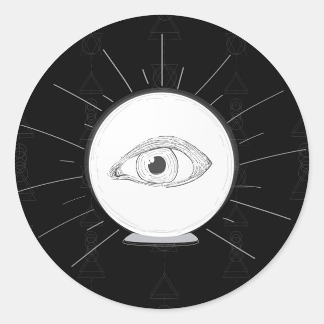 Fortune Teller Eye Seer Esoteric Crystal Ball Classic Round Sticker (Front)