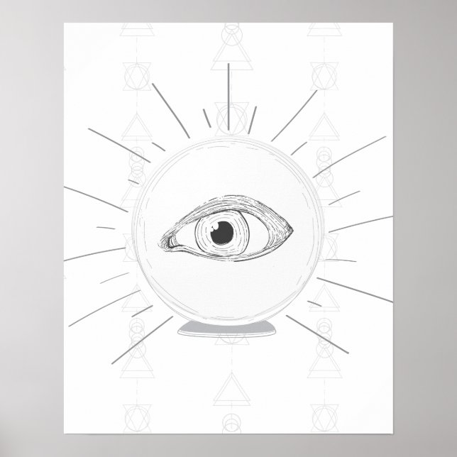 Fortune Teller Eye Seer Esoteric Crystal Ball Poster (Front)