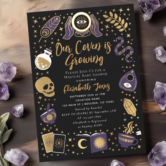 Fortune Teller Future Witchy Baby Shower Invitation (Creator Uploaded)