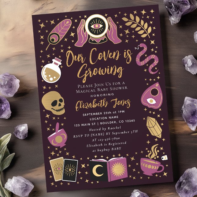 Fortune Teller Future Witchy Girl Baby Shower Invitation (Creator Uploaded)