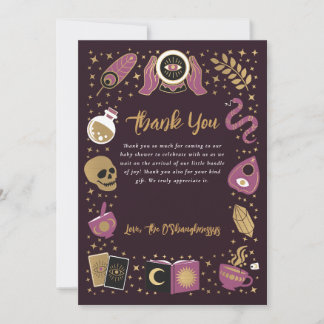 Fortune Teller Future Witchy Girl Baby Shower Thank You Card