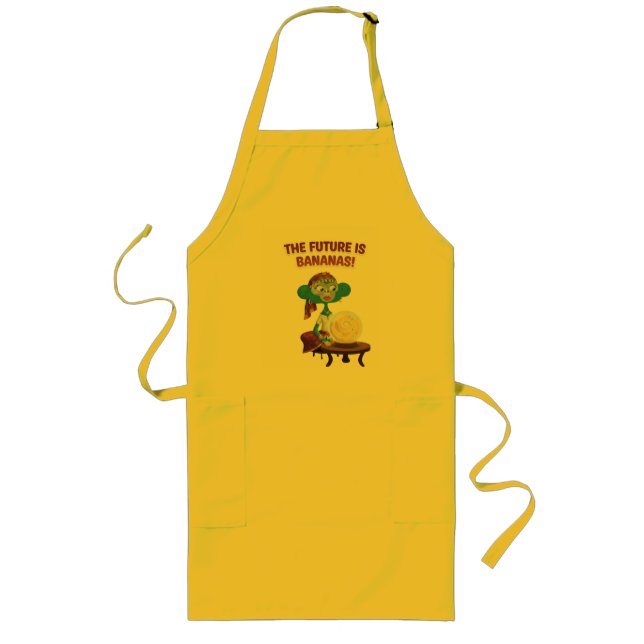 Fortune teller monkey long apron (Front)