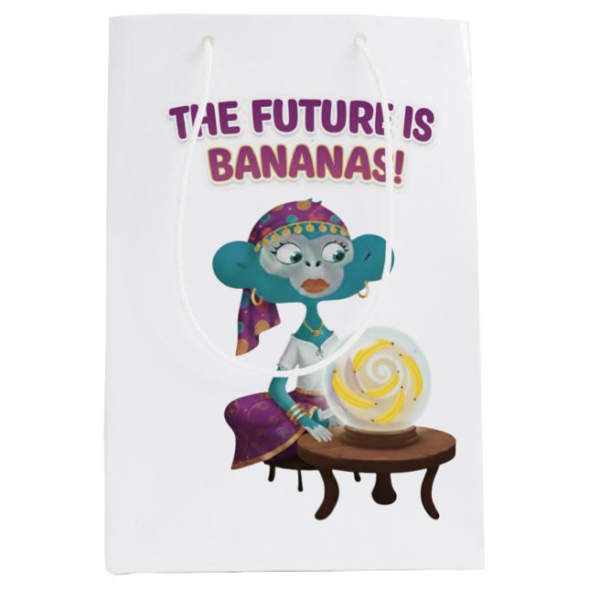 Fortune teller monkey medium gift bag (Front)