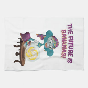 fortune teller monkey tea towel