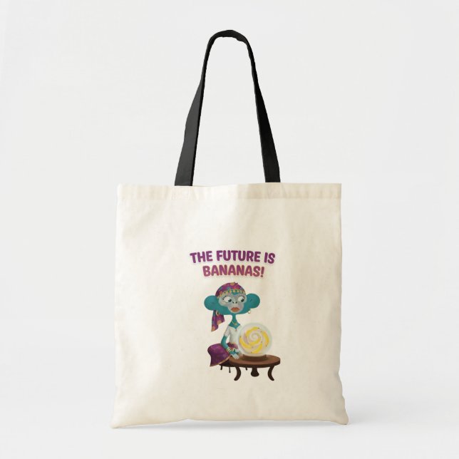 Fortune teller monkey tote bag (Front)
