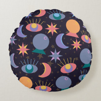 Fortune Teller Pattern Round Cushion