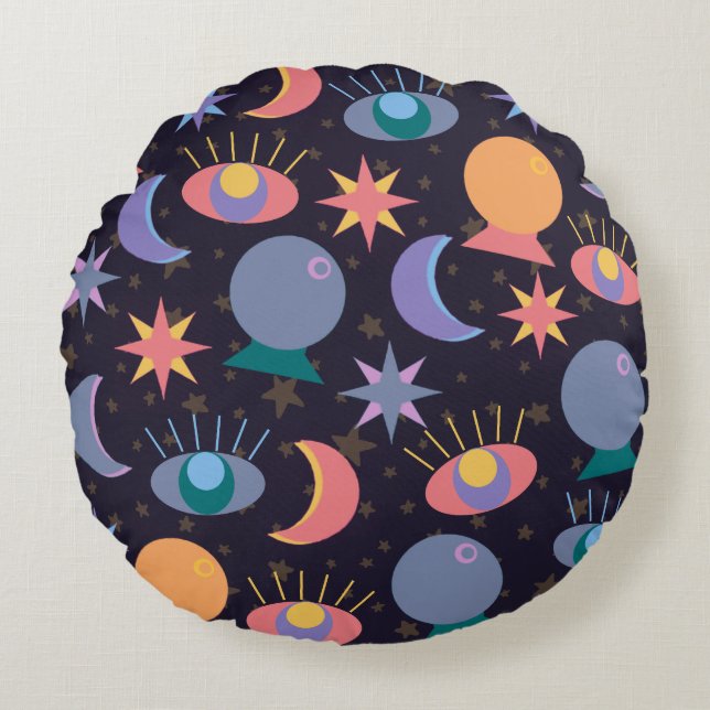 Fortune Teller Pattern Round Cushion (Front)