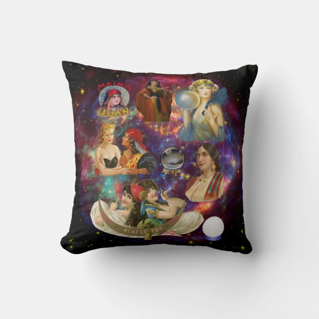 Fortune tellers Gypsy Psychics Vintage Art Cushion (Front)