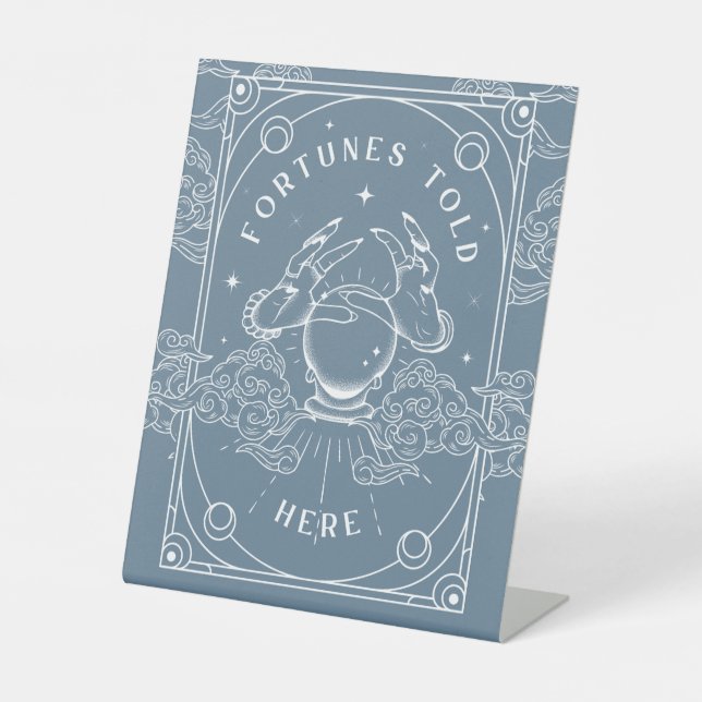 Fortunes Told Here Blue  Pedestal Sign (Front)