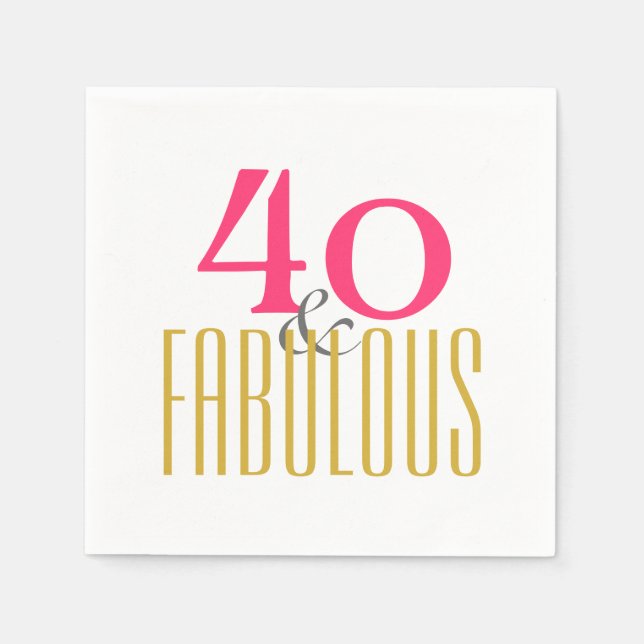 Forty and Fabulous Napkin (Front)