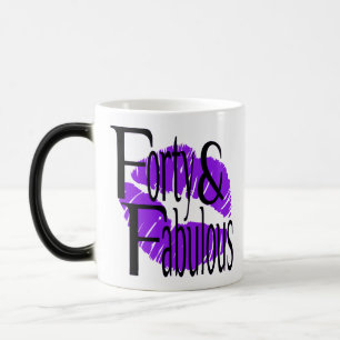 Forty and Fabulous with Hot Purple Lips Magic Mug