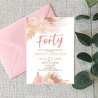 Forty Boho Pink Floral 40th Birthday Party