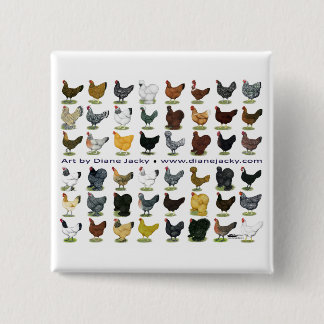 Forty-eight Hen Promo 15 Cm Square Badge