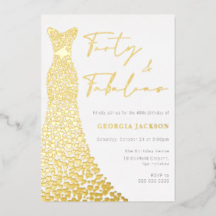 Forty & Fab Dress 40th Birthday Real Gold 