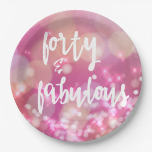 Forty & Fabulous - 40th Birthday Paper Plates
