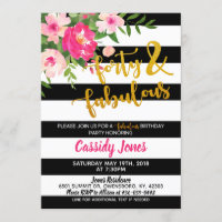 Forty & Fabulous Birthday Invitation