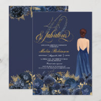 Forty & Fabulous Formal Blue & Gold Adult Birthday
