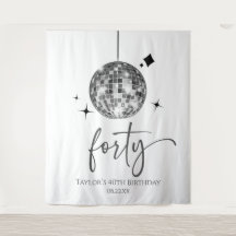Forty Silver Disco Ball 40th Birthday Party