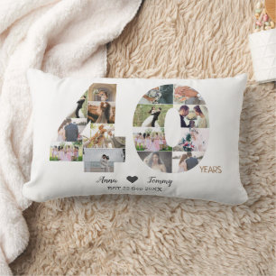 Forty Year Wedding Anniversary Photo  Lumbar Cushion