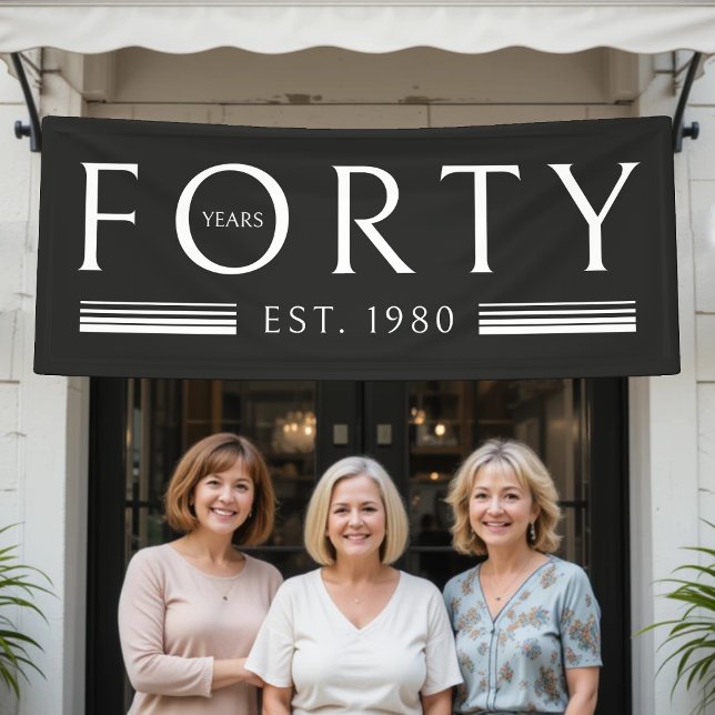 Forty Years 40th Birthday Party Black Banner (Forty Years 40th Birthday Party Black Banner
)