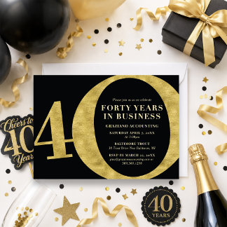 Forty Years in Business 40th Anniversary Invitation