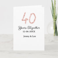 Forty years together black pink glitter bold lette